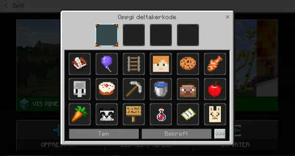 Oppgi deltakerkode Minecraft Education